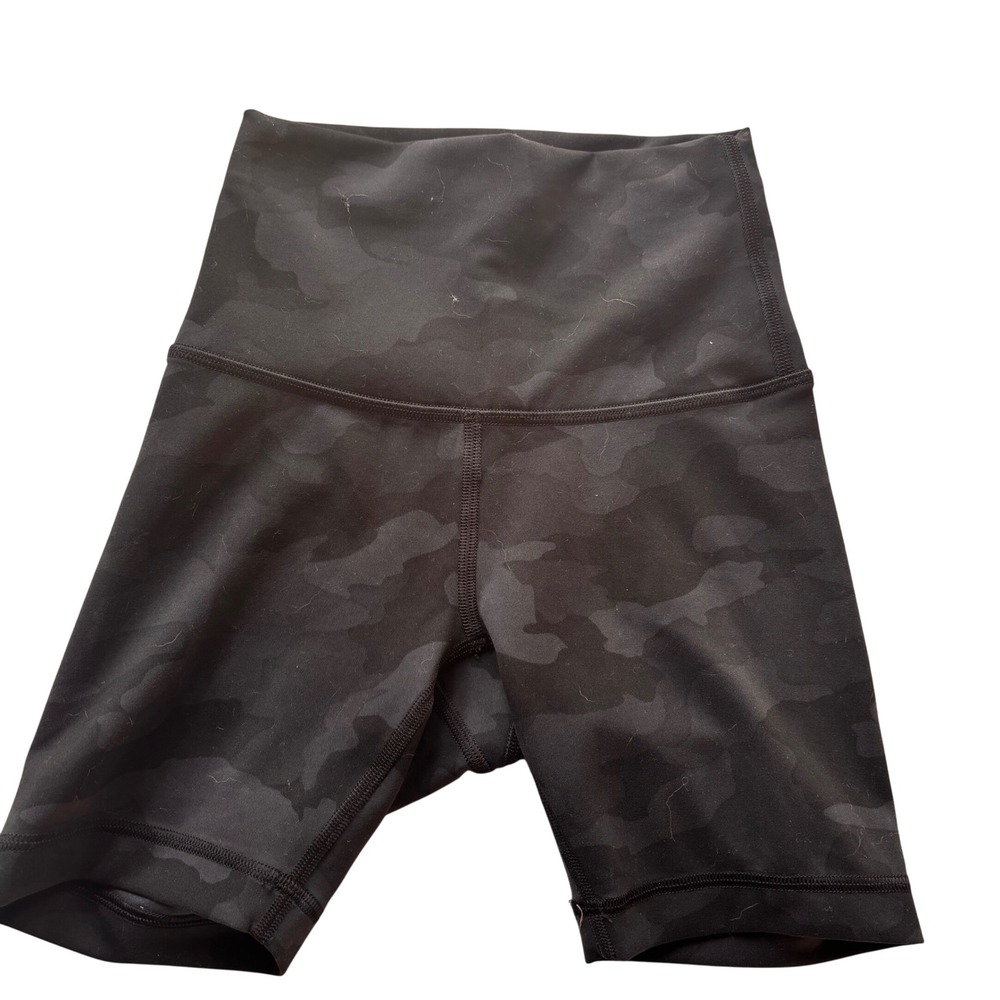 Lululemon Align High Rise Short 0 Black Camo Yoga Gym Bike Activewear